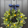 Farmhouse Kitchen Wreath with Lemons, Blueberries & Lily of the Valley – Rustic Faux Fruit Wreath by Twoinspireyou - TwoInspireYou