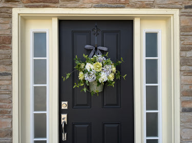 Hydrangea & Peony Front Door Bucket Wreath
