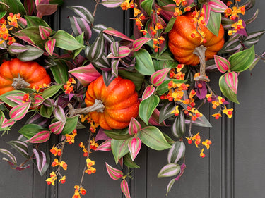 Fall Forest Pumpkin Wreath - TwoInspireYou