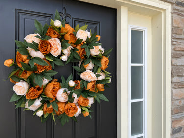 Coffee and Cream Peony Wreath - TwoInspireYou