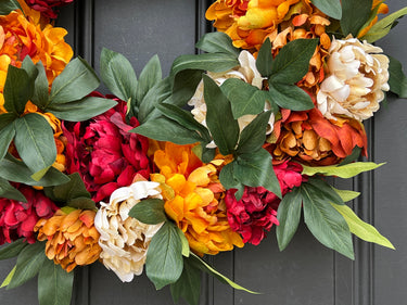 Fall-Colored Peony Wreath - TwoInspireYou