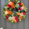 Colors of Autumn Wreath with Pumpkins - TwoInspireYou