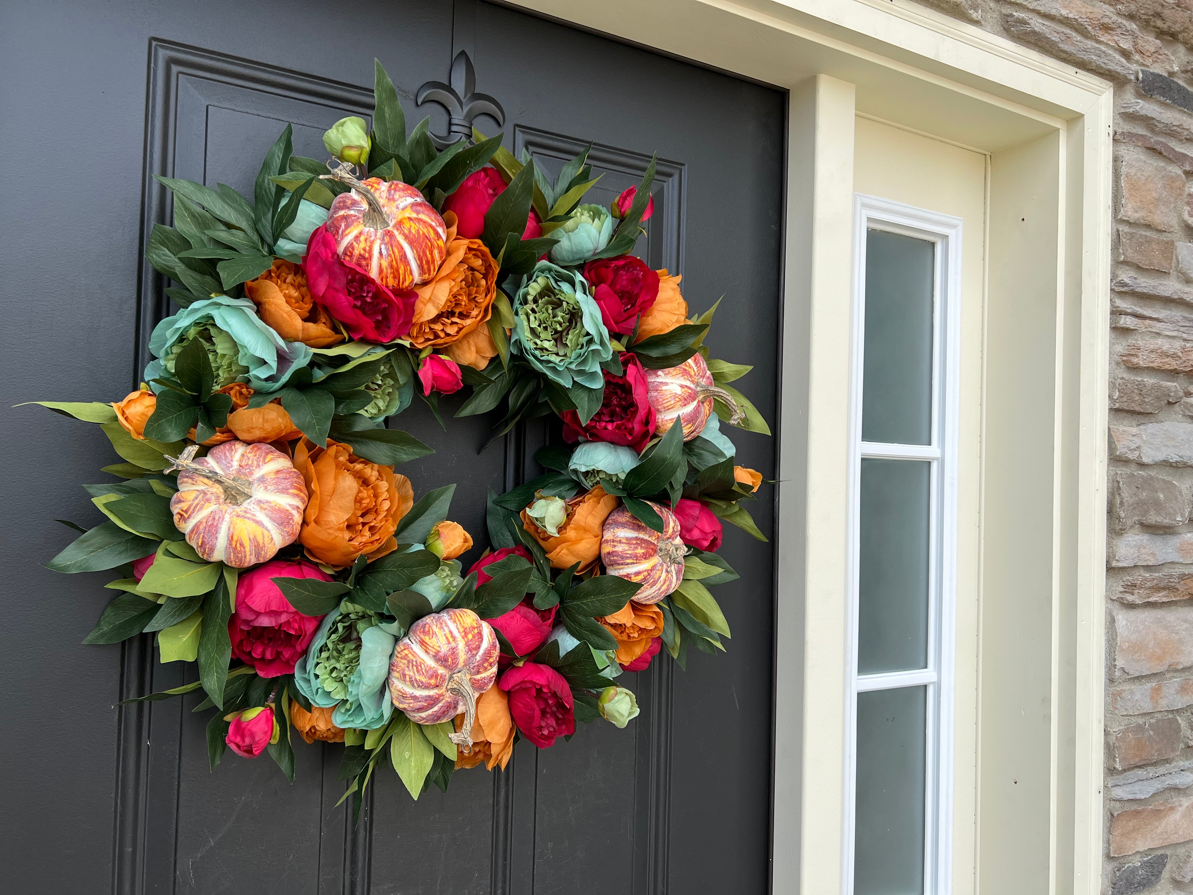 Purple Hues and Me: Grapevine Garland Pumpkin Wreath