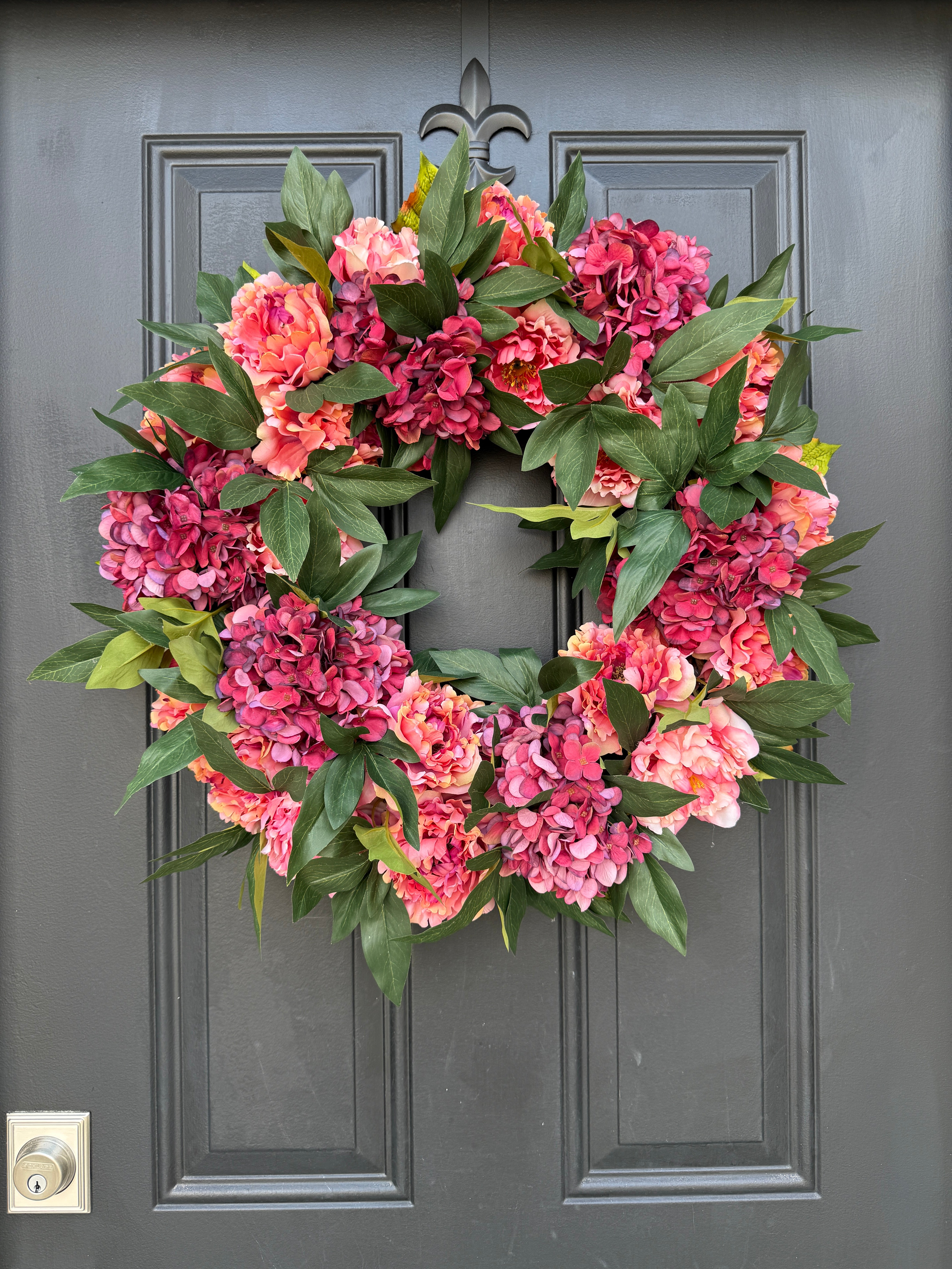 Berry-Toned Fall Floral Wreath – 24" Autumn Door Accent