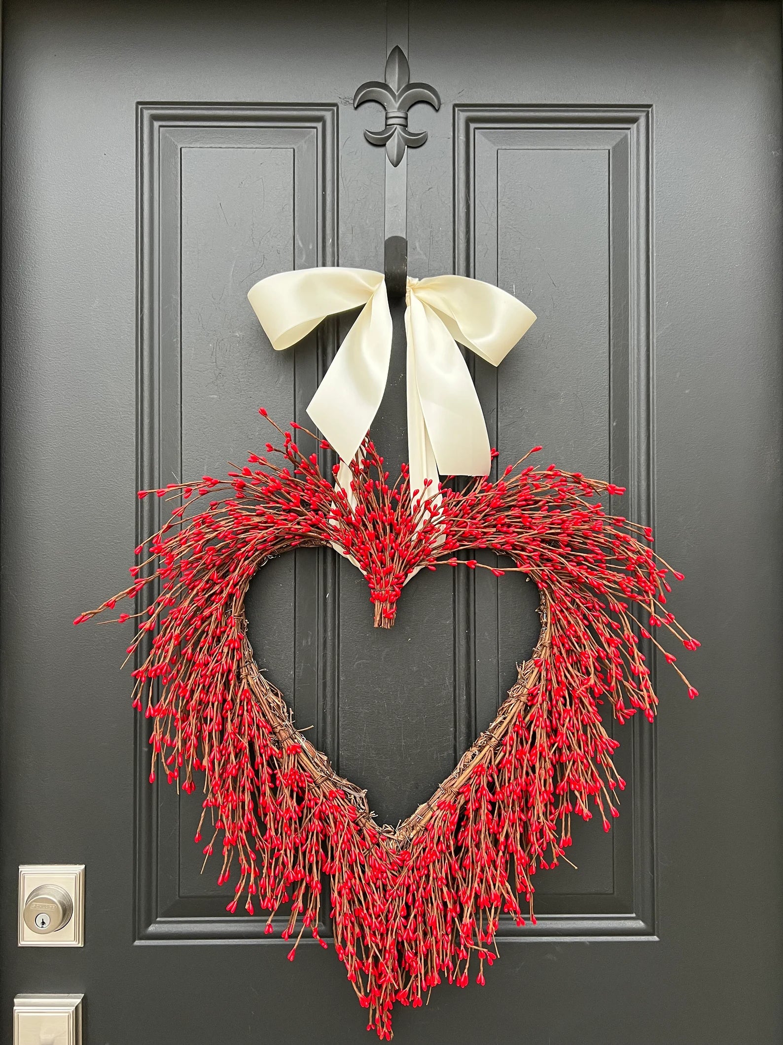 Love Everlasting Red Berry Heart Wreath