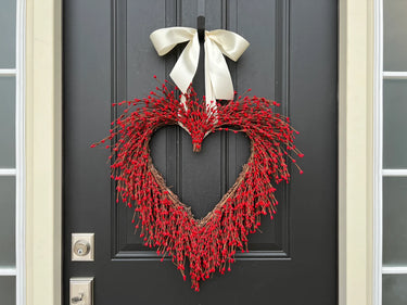 Love Everlasting Red Berry Heart Wreath - TwoInspireYou