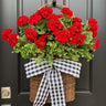 Large Red Geranium Basket Wreath