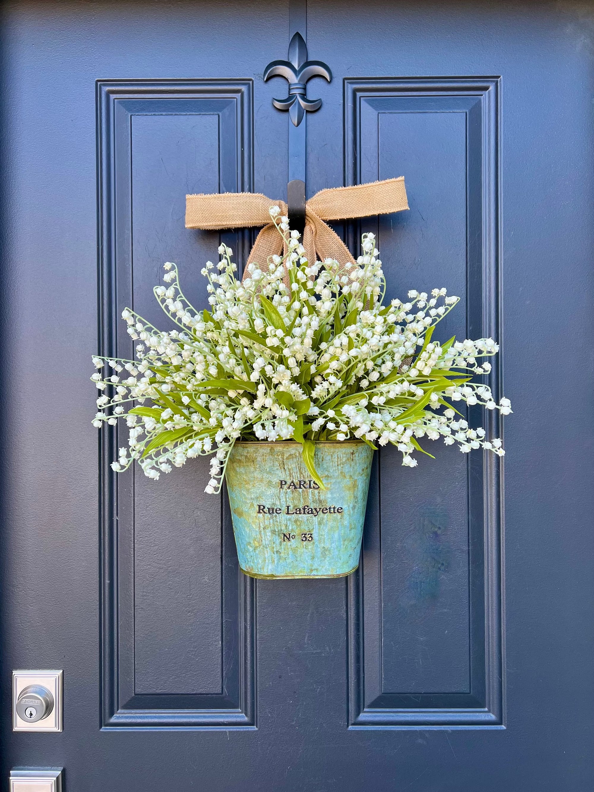 Ready to Ship - Lily of The Valley Bucket Wreath