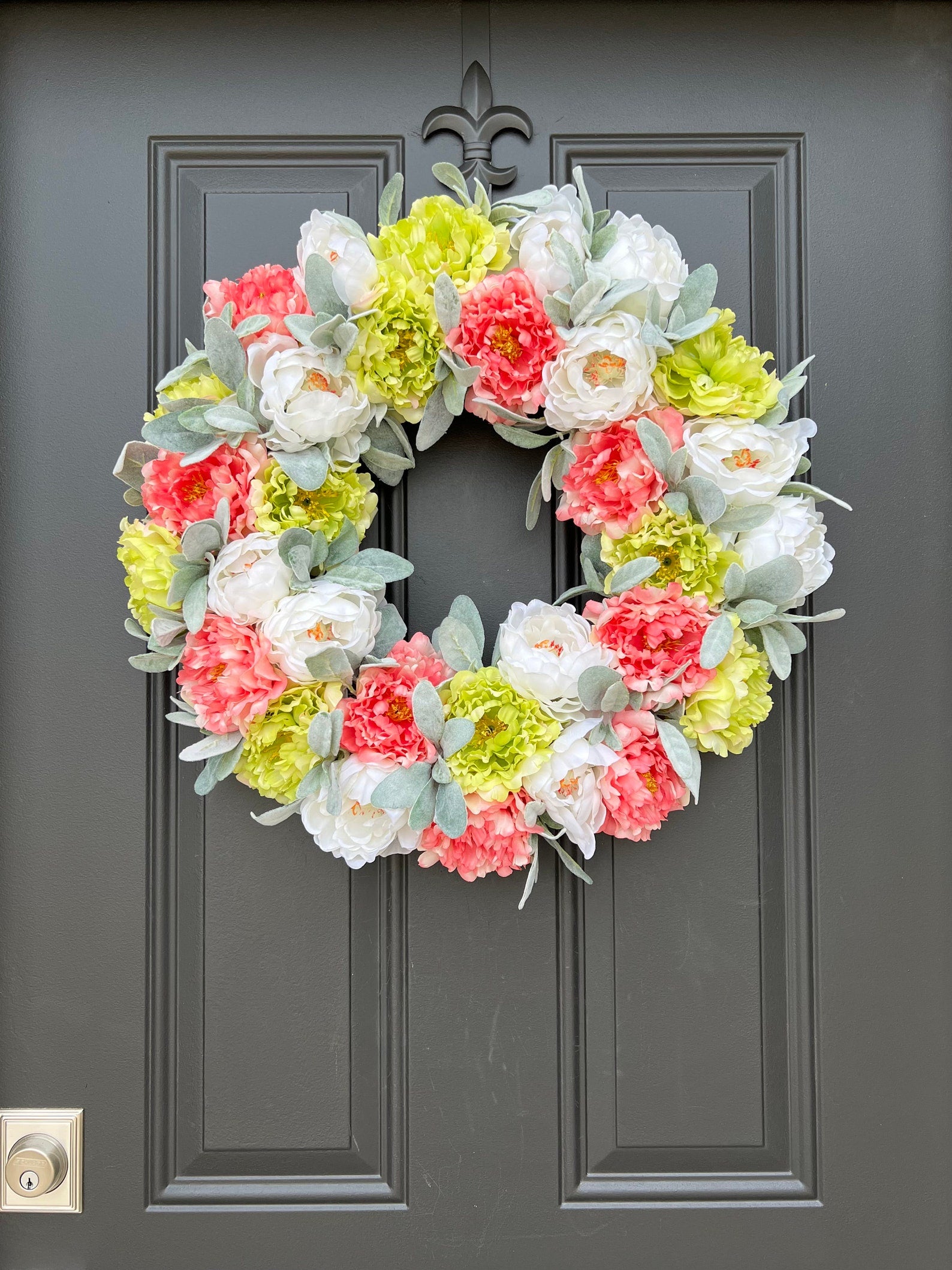 Spring Peony Garden Wreath