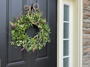 Modern Rustic Olive Branch Wreath with Lavender - TwoInspireYou