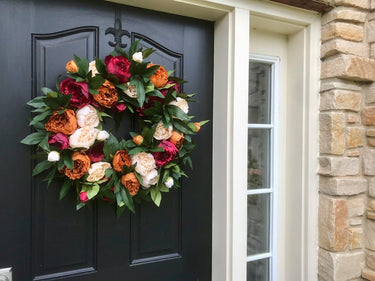 Front Door Fall Peony Wreath - TwoInspireYou