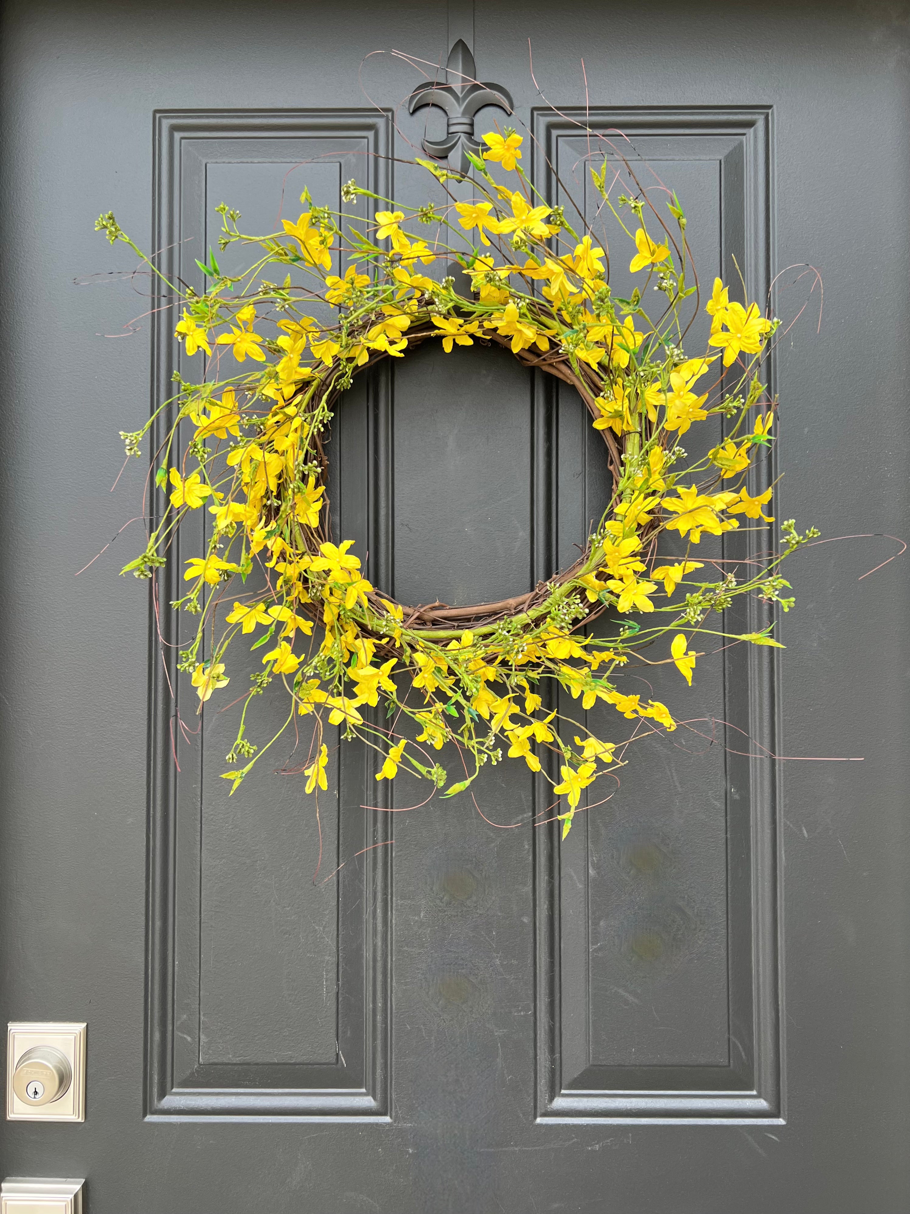 Modern Minimalist Forsythia Wreath