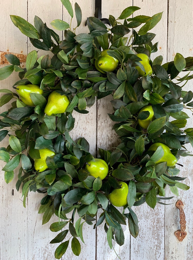 Pear Fruit Wreath for Front Door