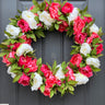Vibrant Pink and White Peony Wreath