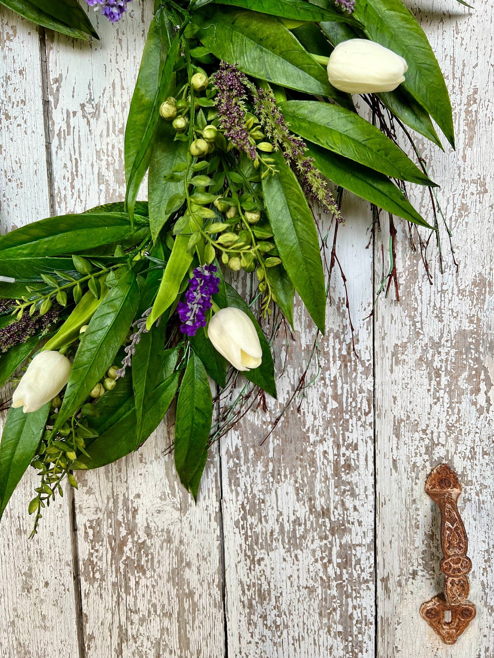 White Tulip & Willow Spring Wreath