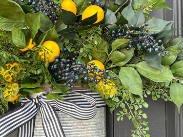 Lemon and Blueberry Bucket Wreath - TwoInspireYou