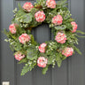Pink Geranium and Fern Wreath