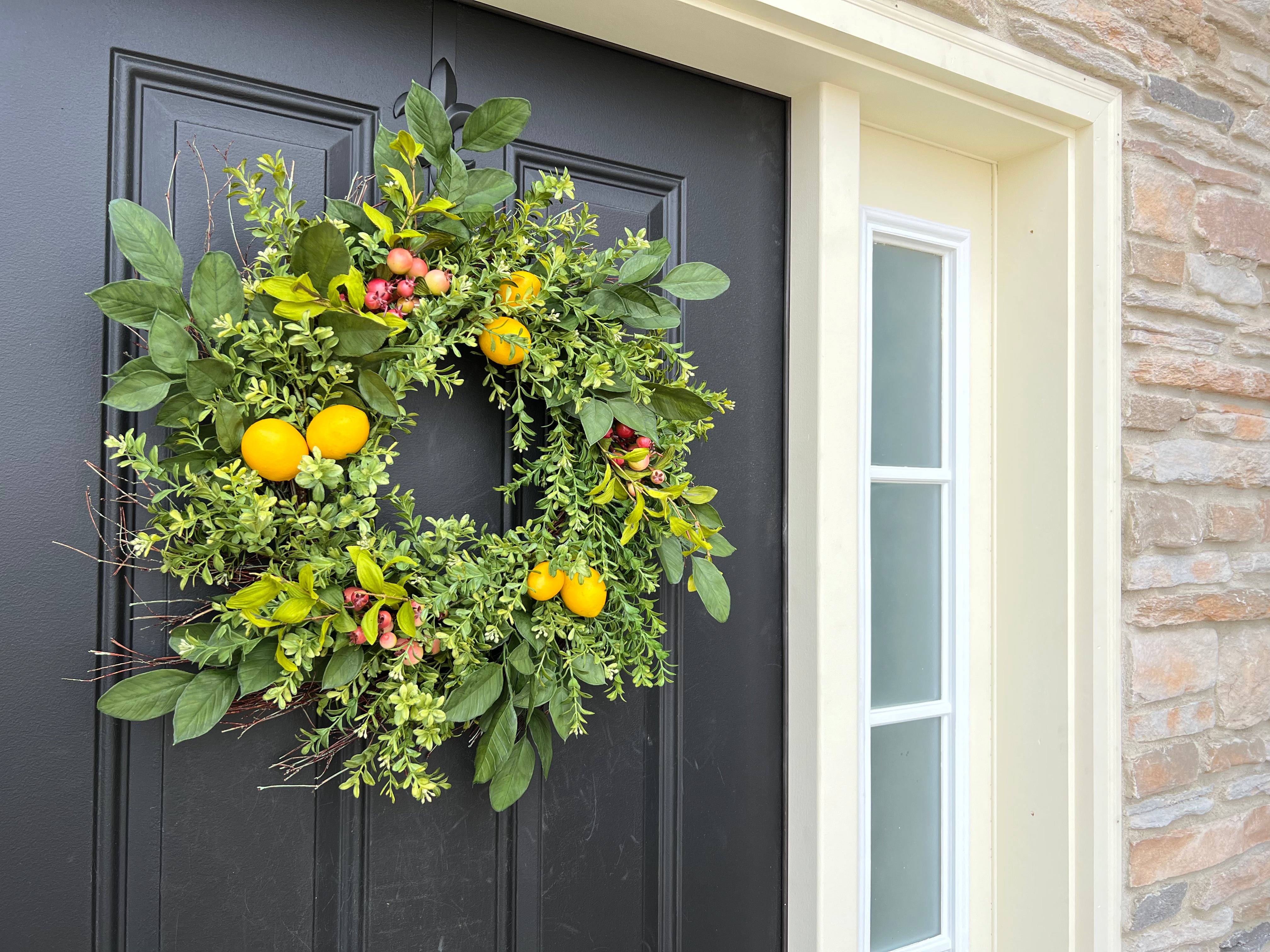 Modern Rustic Lemon Wreath