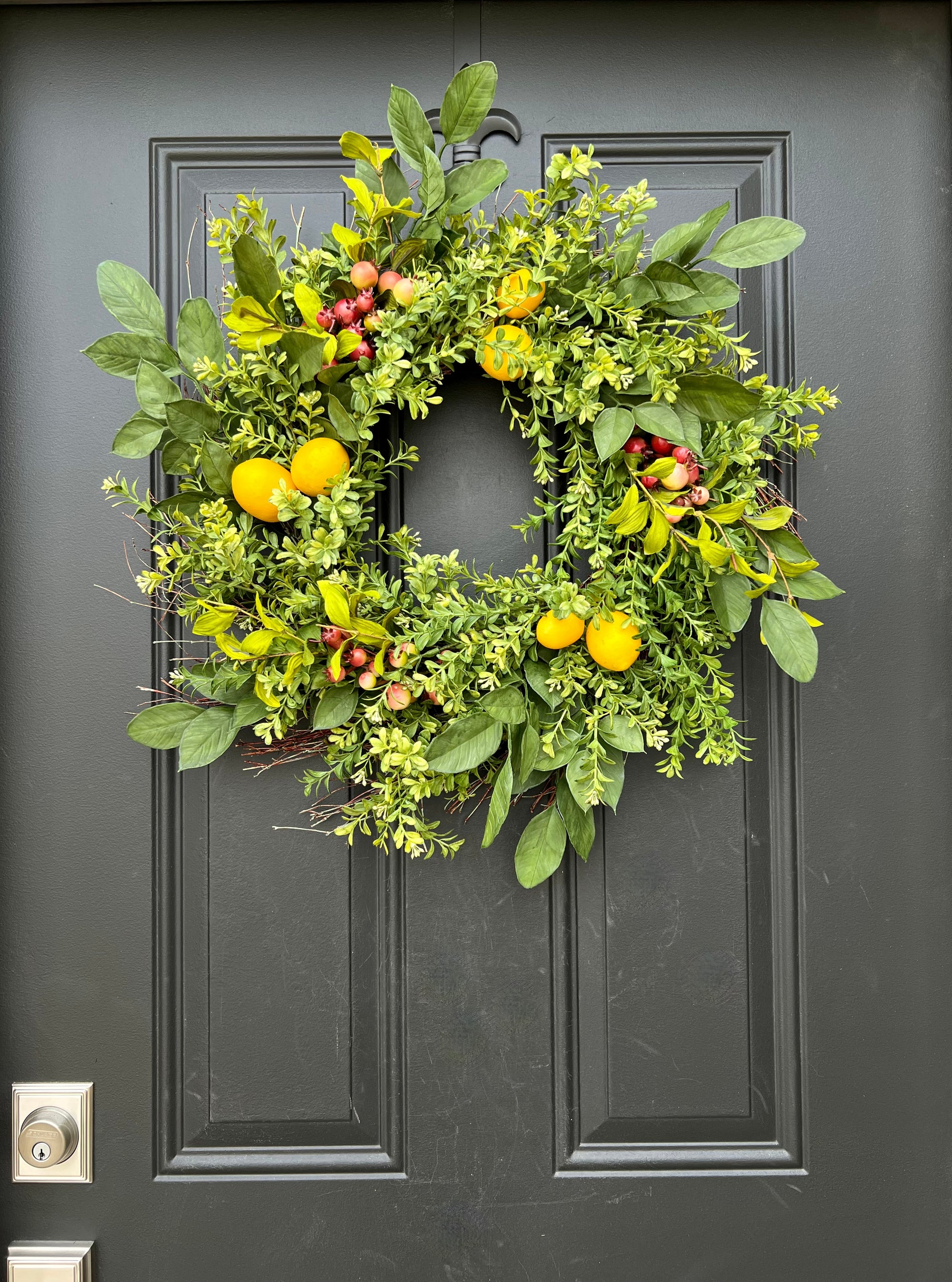 Lemon and Crabapple Modern Wreath