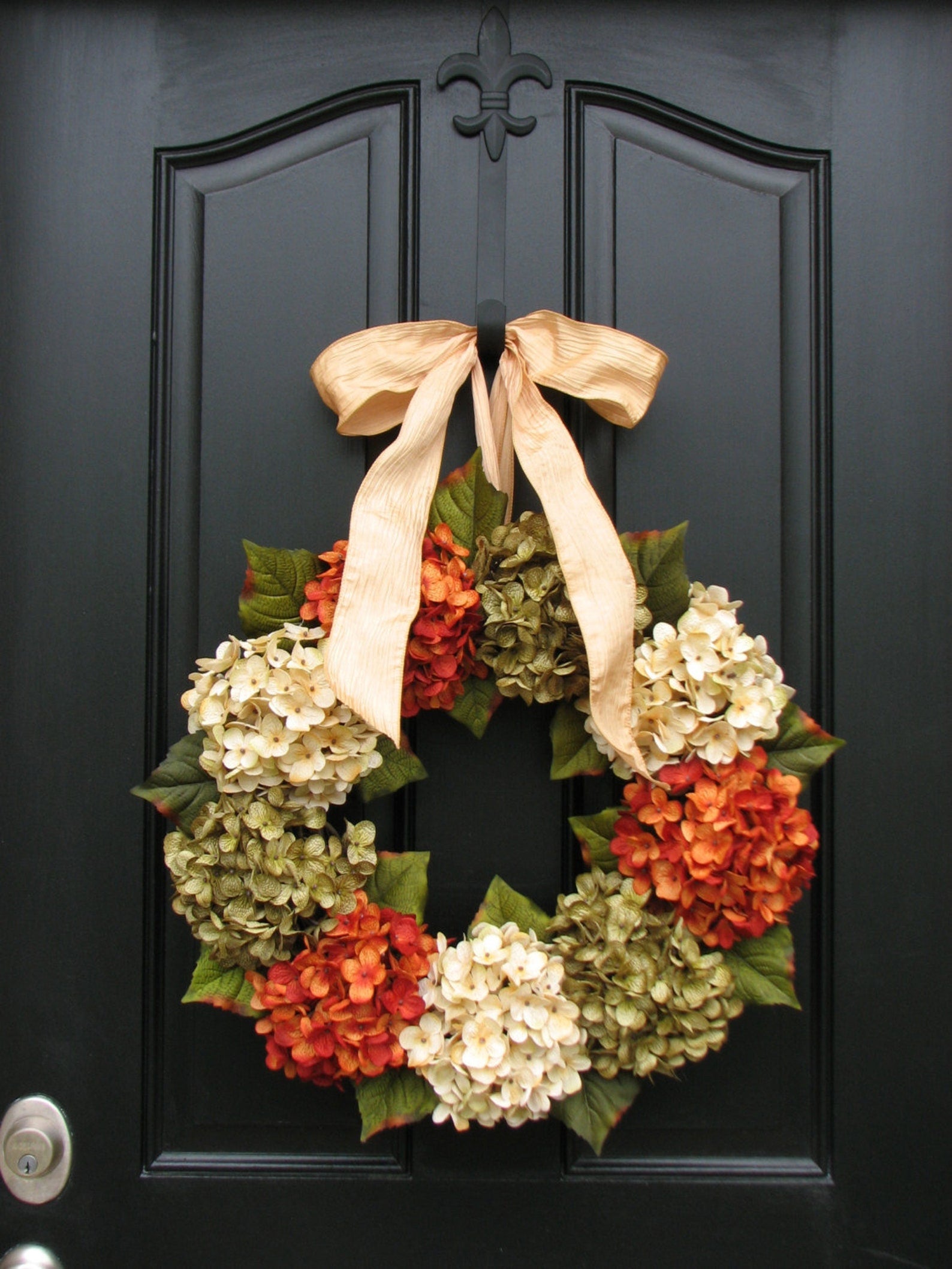Fall Hydrangea Wreath for Front Door Decor