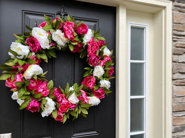Radiant Pink and White Peony Wreath - TwoInspireYou
