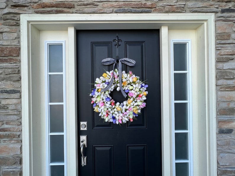 Spring Wreath With Easter Eggs, Spring Wreaths for Front Door