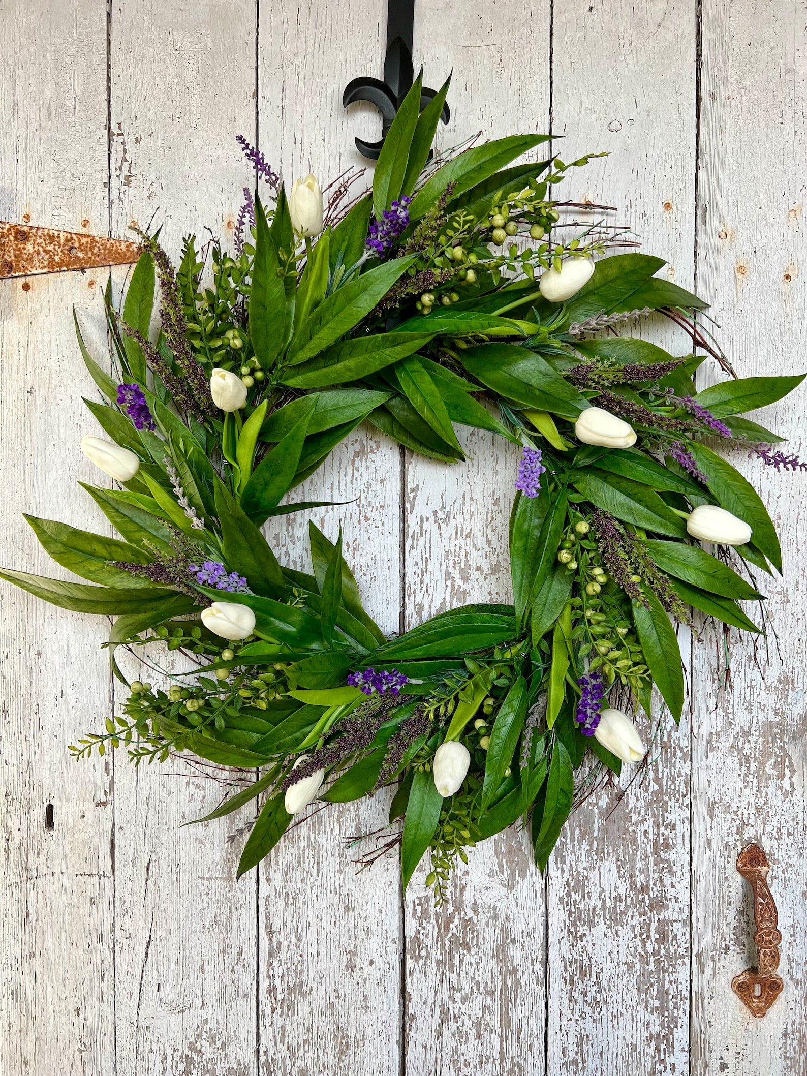 Farmhouse Decor  Lavender Bayleaf Wreath - TwoInspireYou