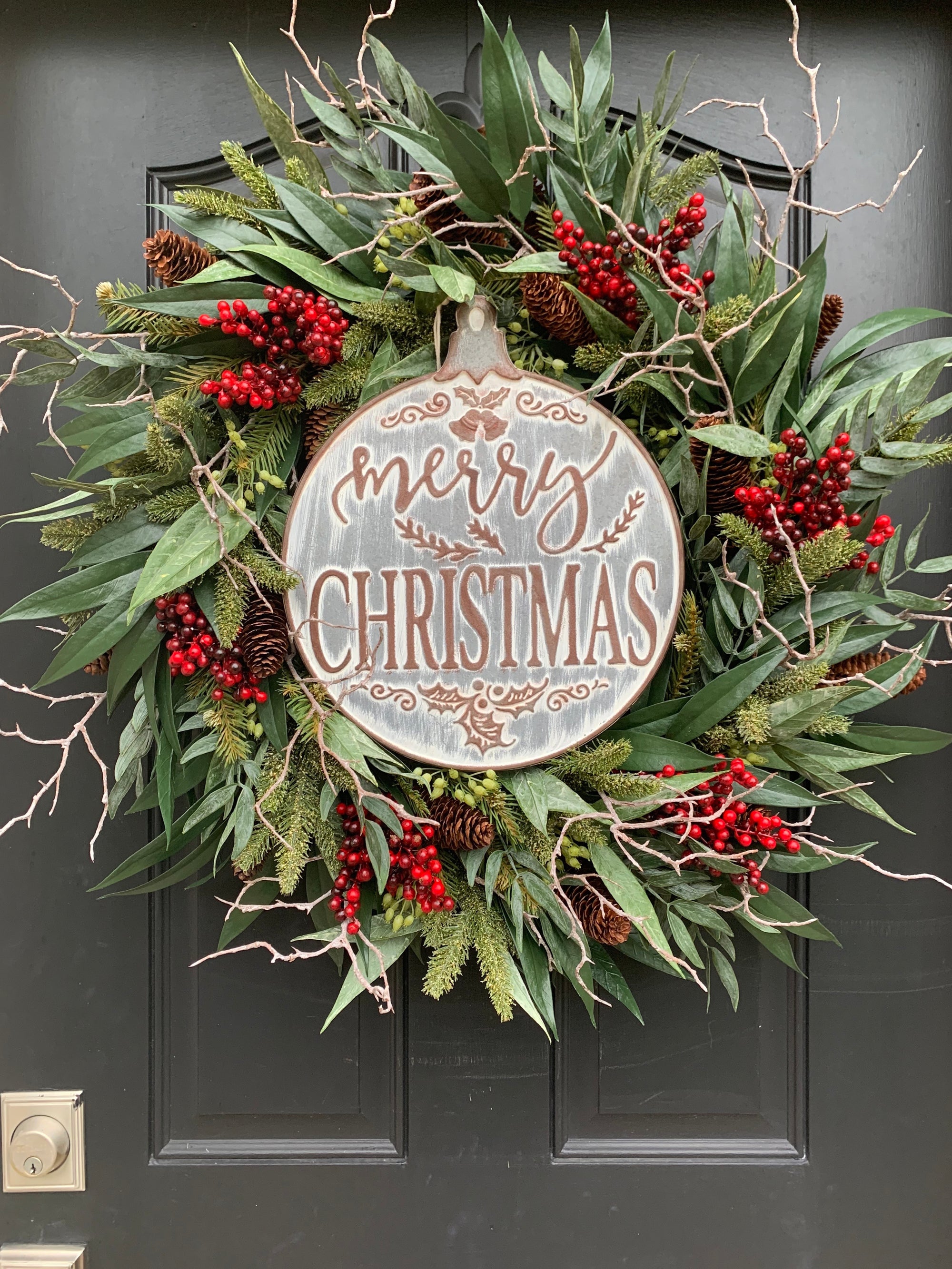 Luxury Christmas Wreath with Merry Christmas Wreath