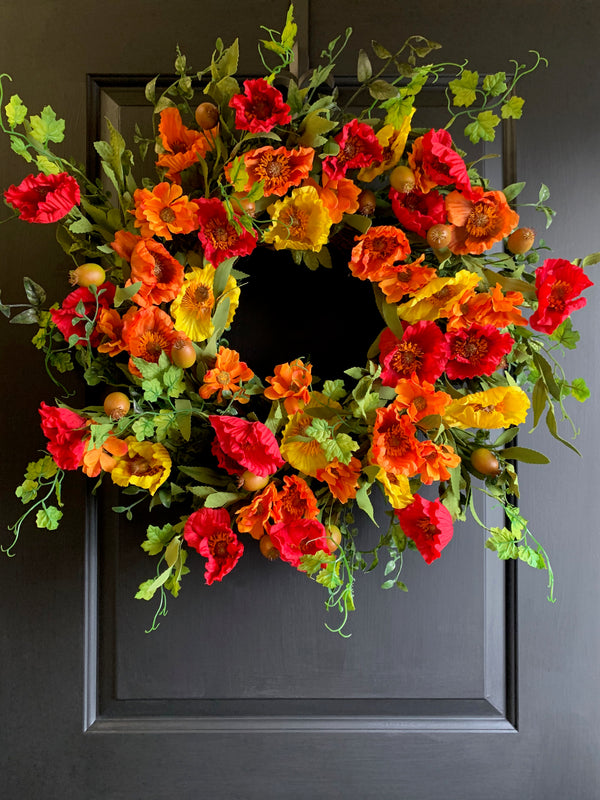 Color My World, Bold and Beautiful Poppy Wreath - TwoInspireYou