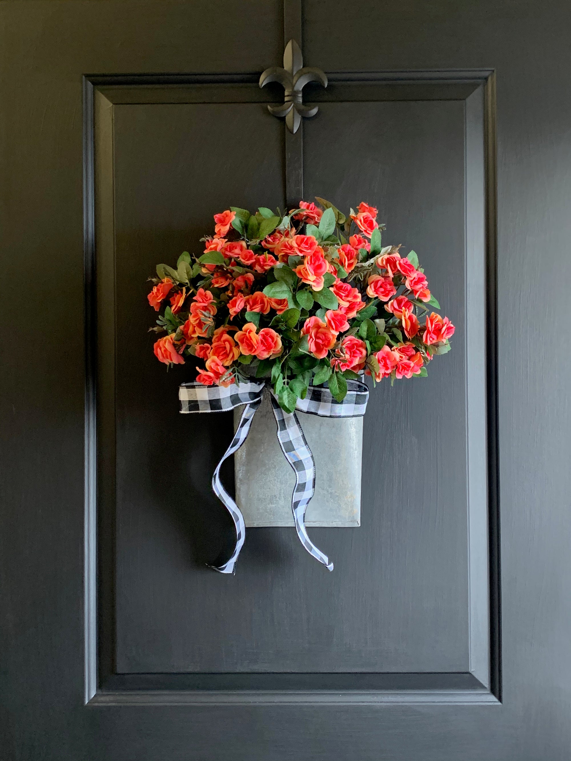 Rose Bucket Wreath for Door