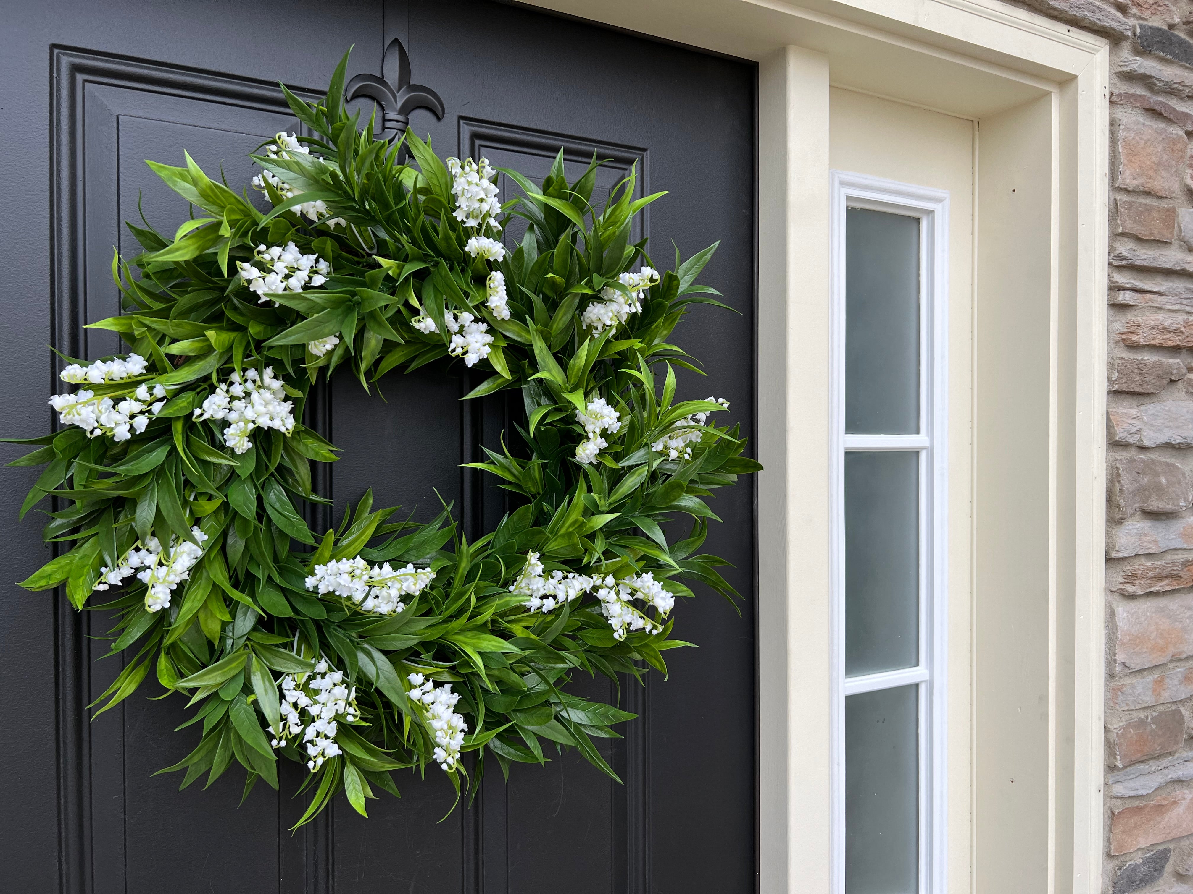 Lily of the Valley Outdoor Greenery Wreath