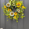 White and Yellow Sunflower Wreath 