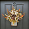 Farmhouse White Sunflower Bucket Wreath - TwoInspireYou