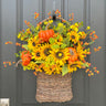 Fall Sunflower Basket with Bittersweet and Pumpkin - TwoInspireYou