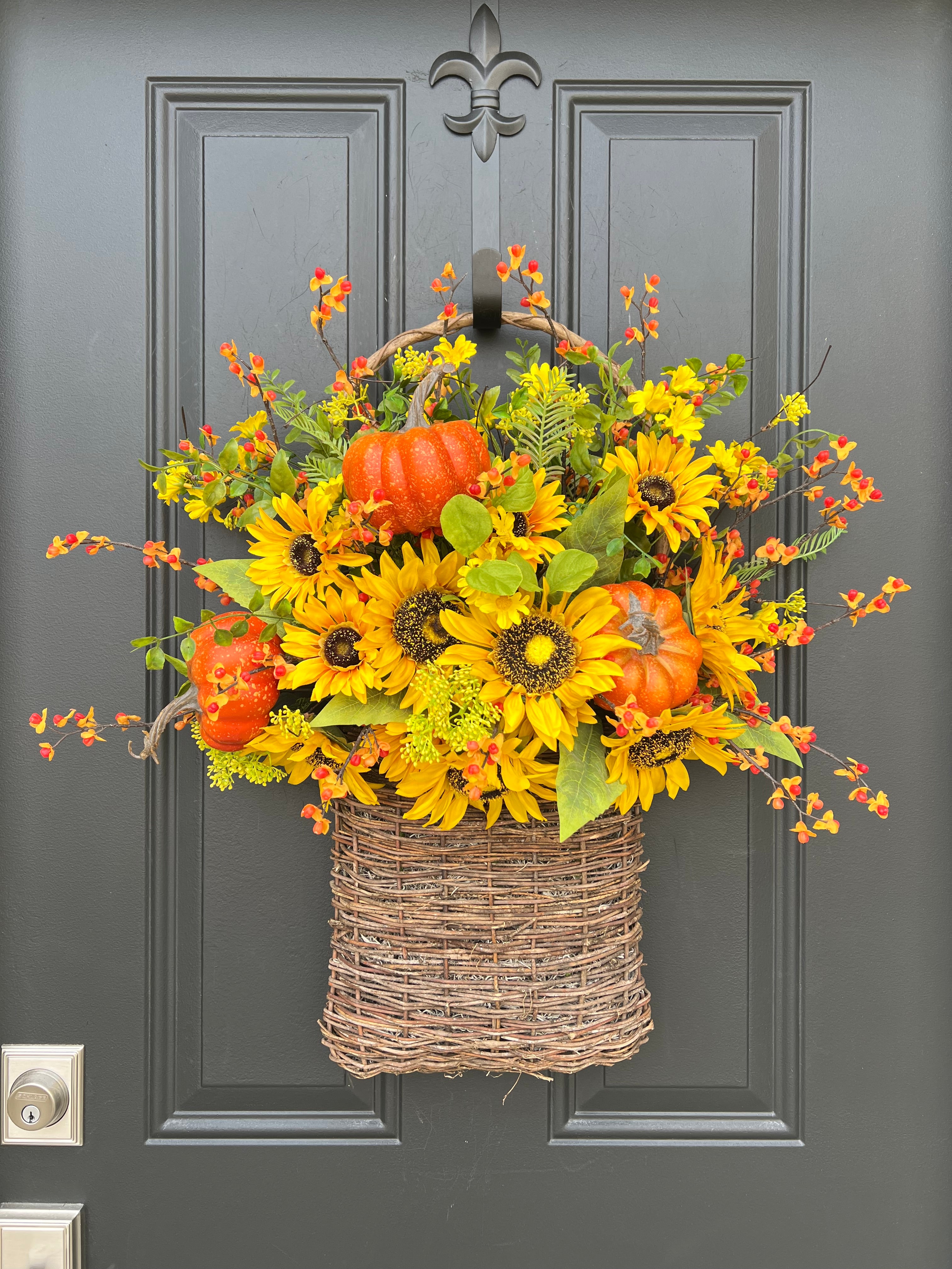 The Bold and the Beautiful Floral Basket, Summer Door Baskets -  TwoInspireYou