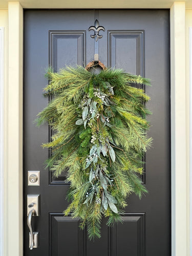 Realistic Christmas Pine Teardrop Wreath - TwoInspireYou