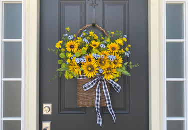 Forget-Me-Not Sunflower Door Basket - TwoInspireYou