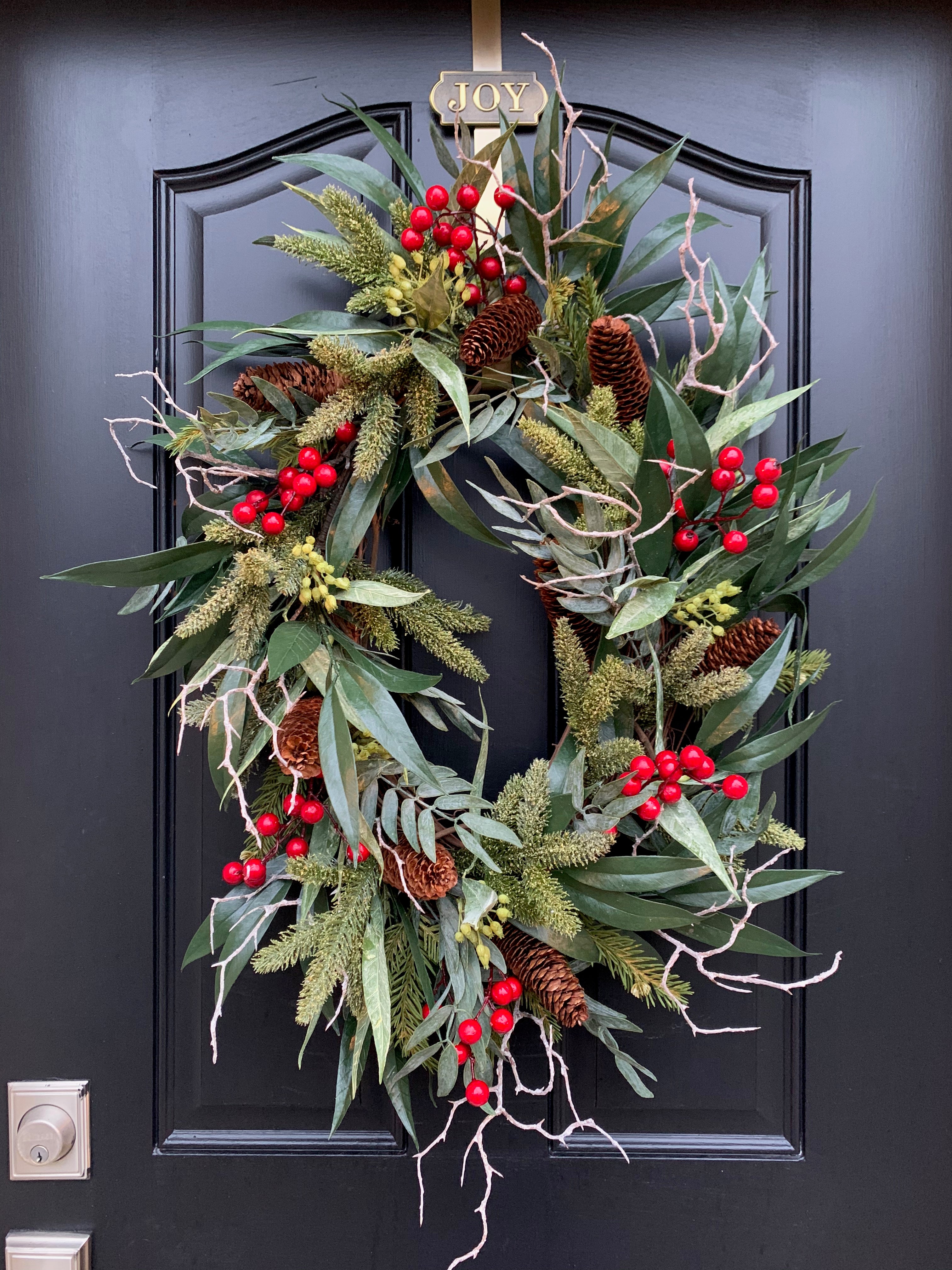 Large Oval Wreath for Winter and Christmas