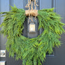 Christmas Cedar Wreath with Lantern - TwoInspireYou