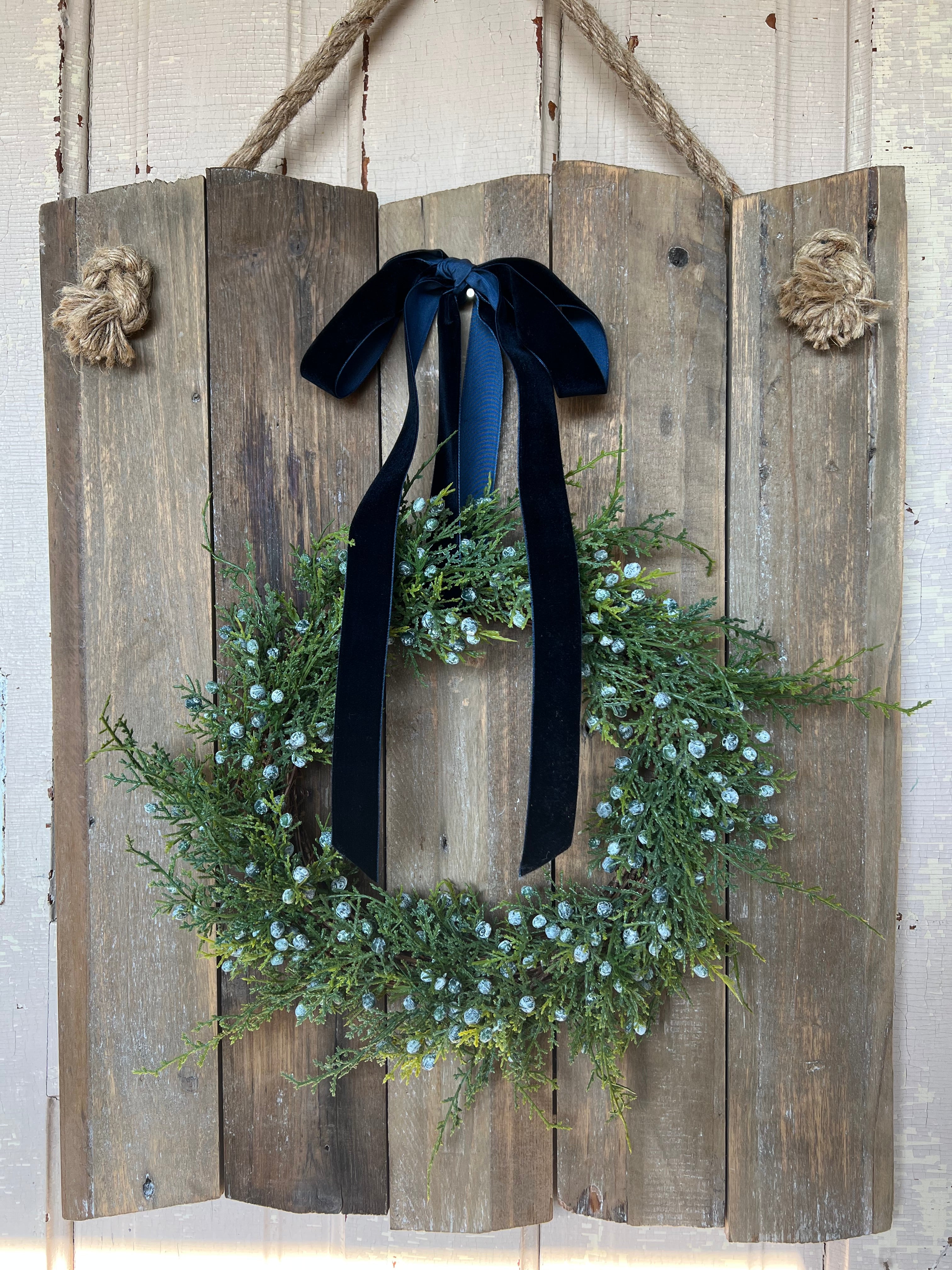 Cedar and Juniper Mini Christmas Window Wreath