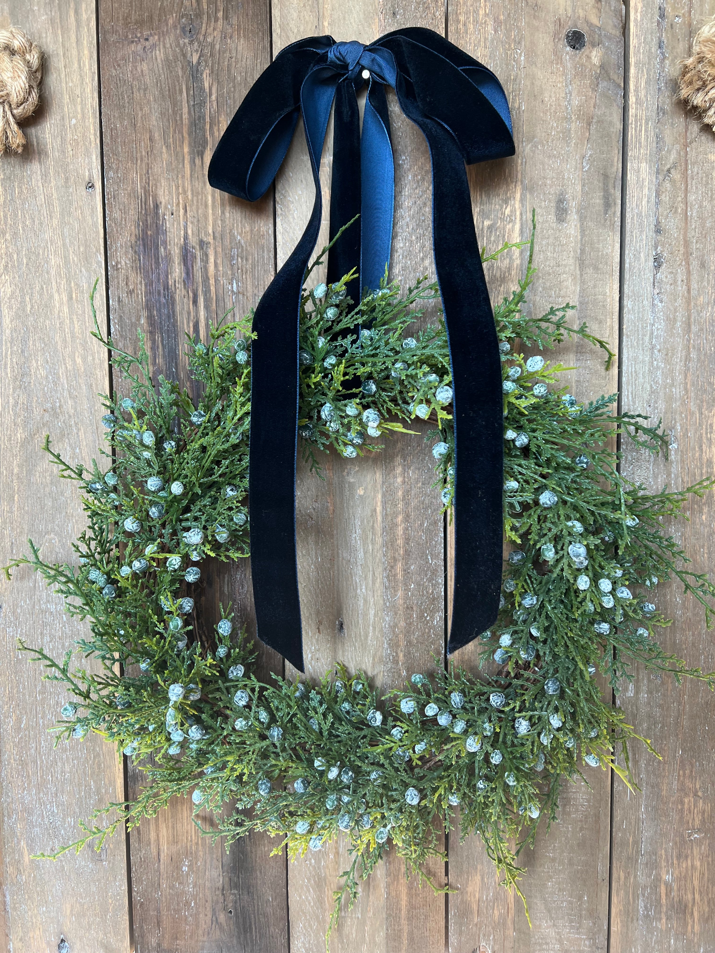 Cedar and Juniper Mini Christmas Window Wreath