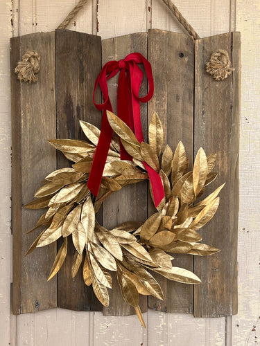 Mini Gold Bayleaf Christmas Window Wreath, Set of 2 - TwoInspireYou