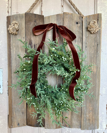 Mini Juniper Window Wreath for Christmas - TwoInspireYou