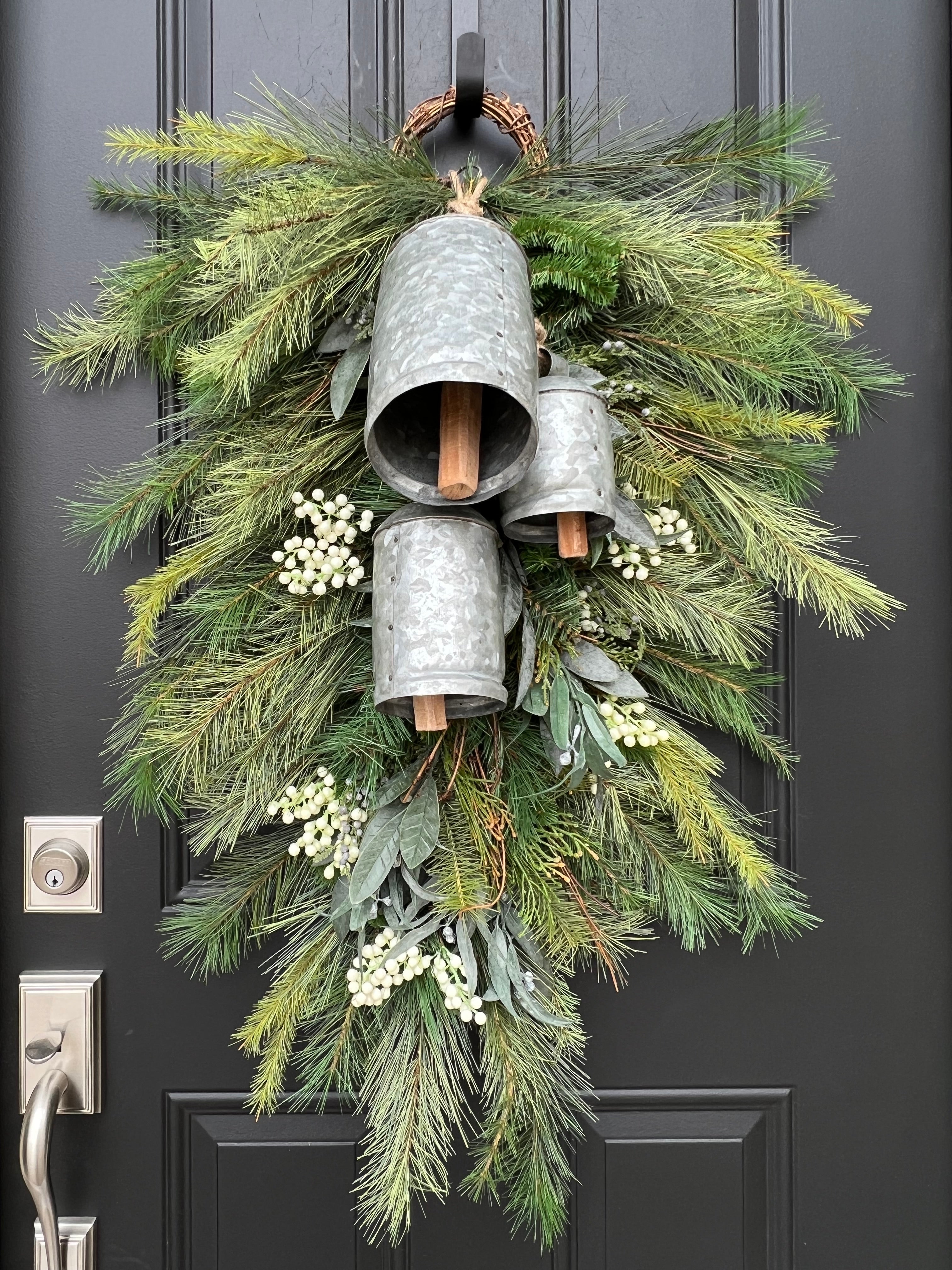 Silver Bells Christmas Pine Swag Wreath, Jingle All the Way