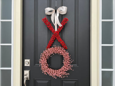 Handcrafted Red and Pink XO Wreath with Pip Berries – Perfect Valentine's Day Gift for Her - TwoInspireYou
