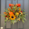 Sunflower, Pumpkin and Gourd Bucket Wreath