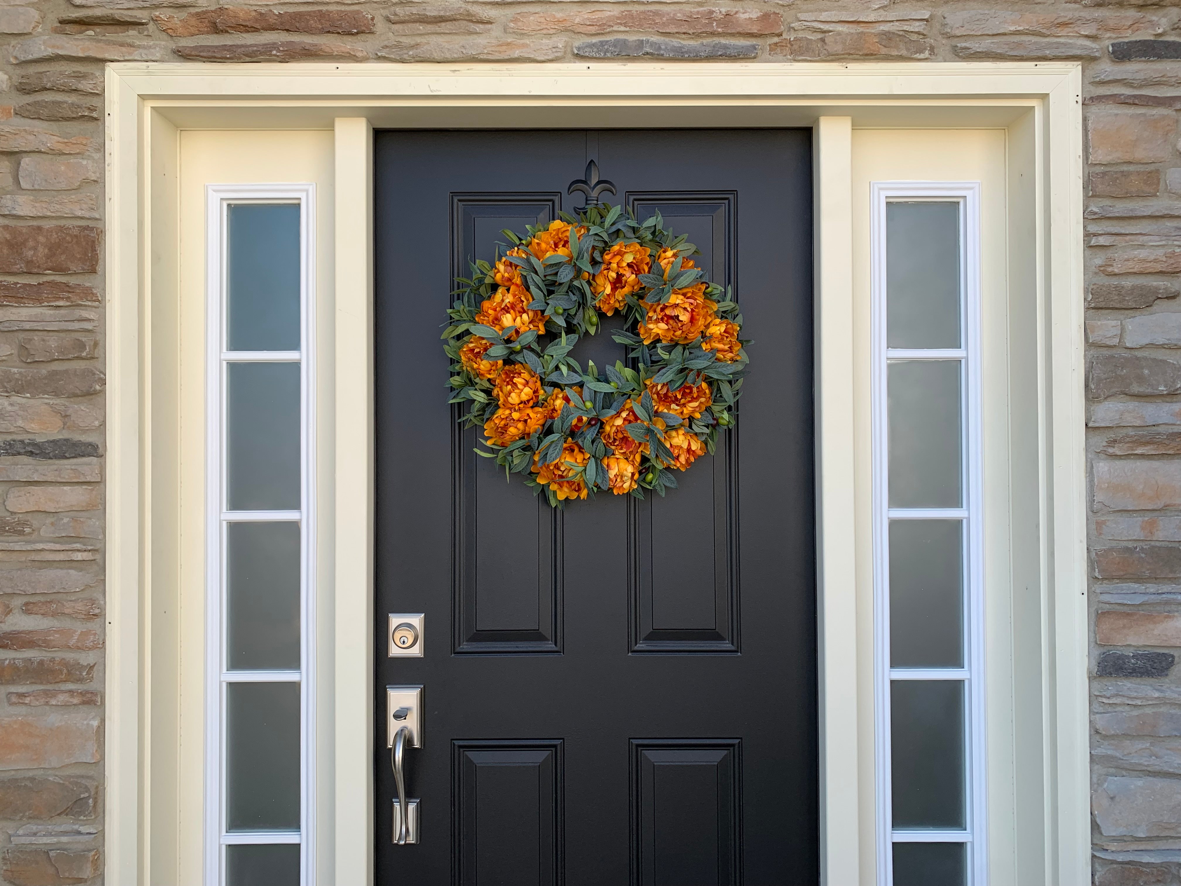 Fall Peony with Olive Branch Wreath