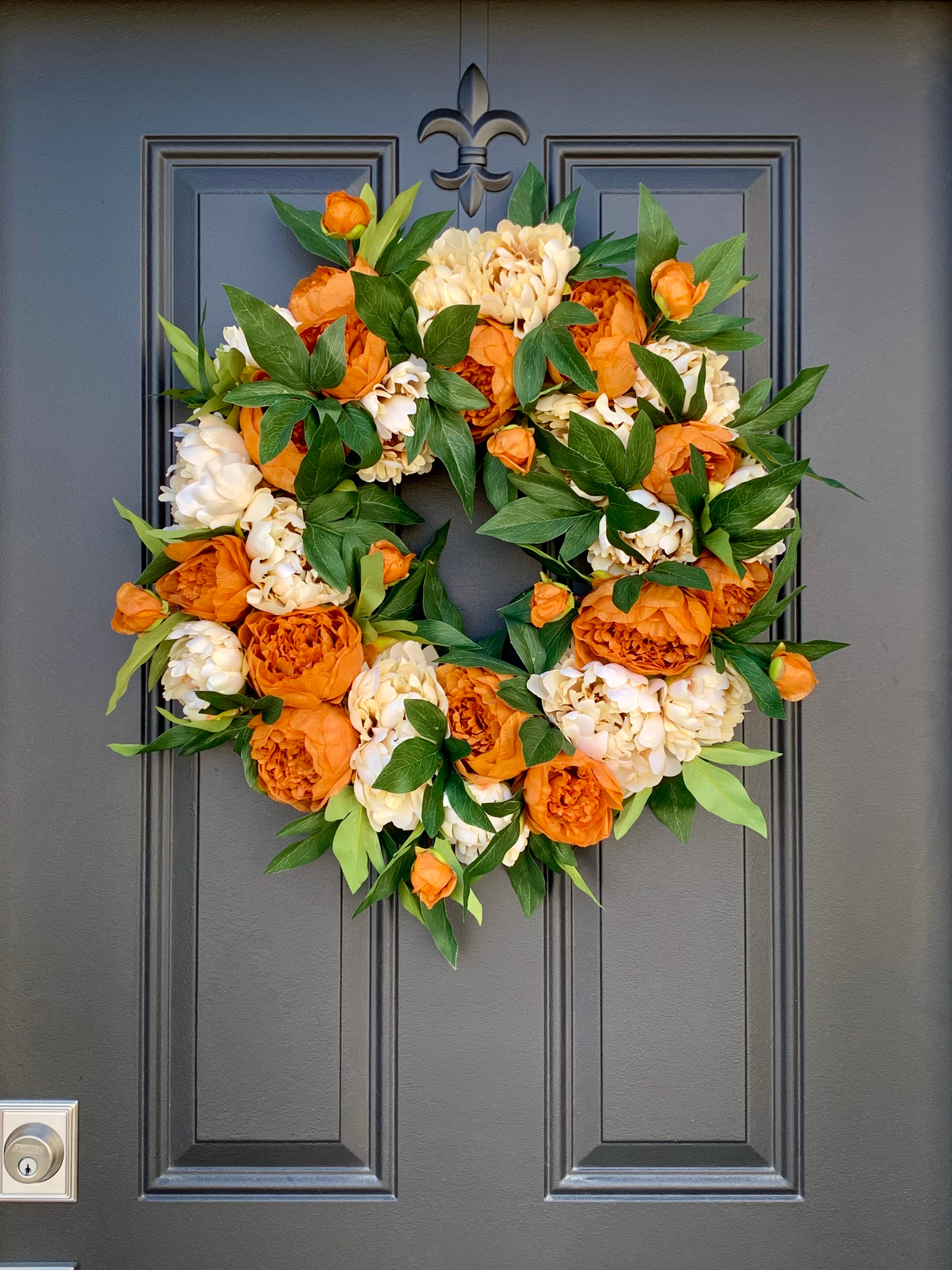 Fall Peony Wreath for Front Door