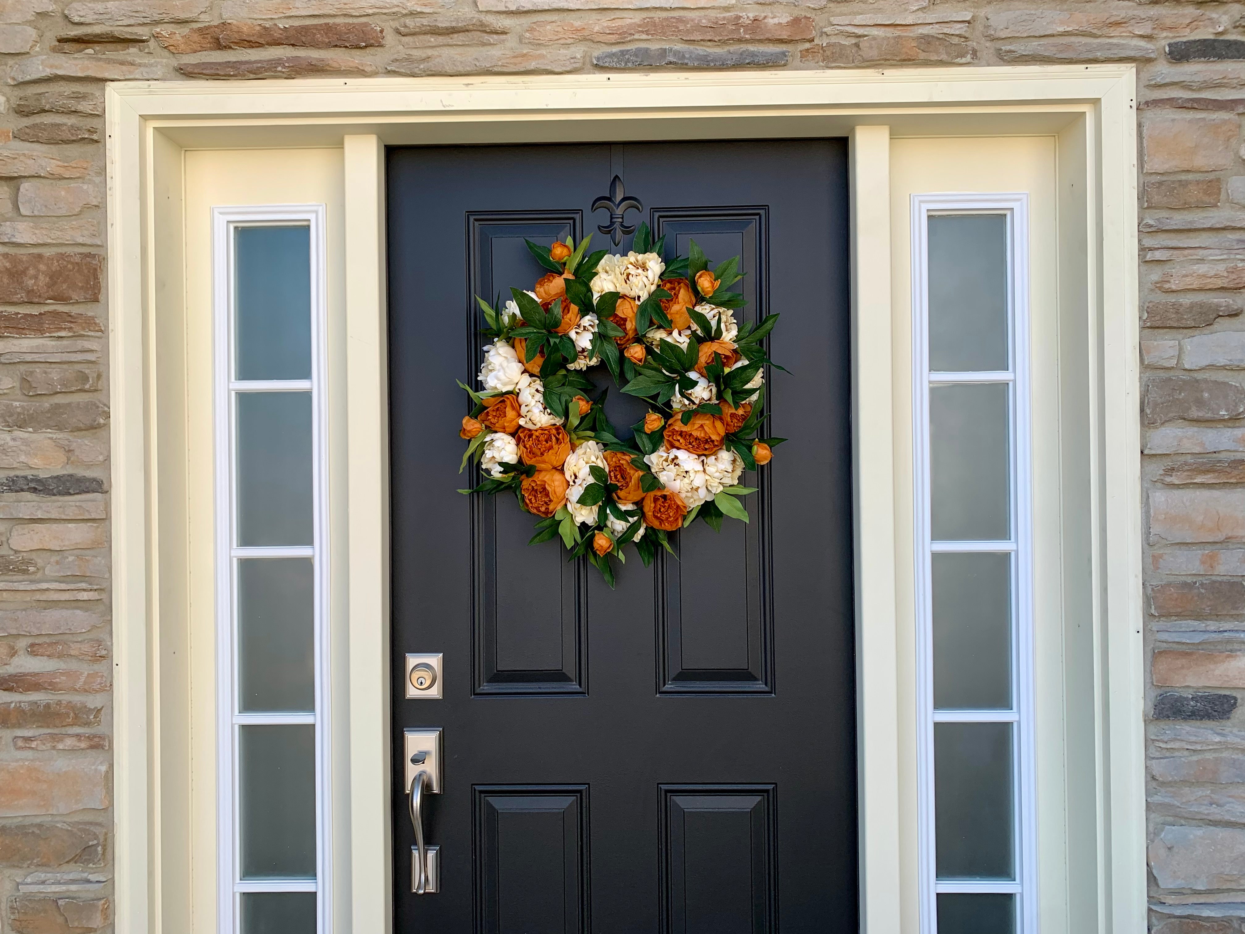 Golden Blooms Peony Wreath