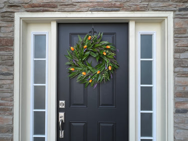 Spring Real Touch Tulip Wreath and Bay Leaf Greenery - TwoInspireYou